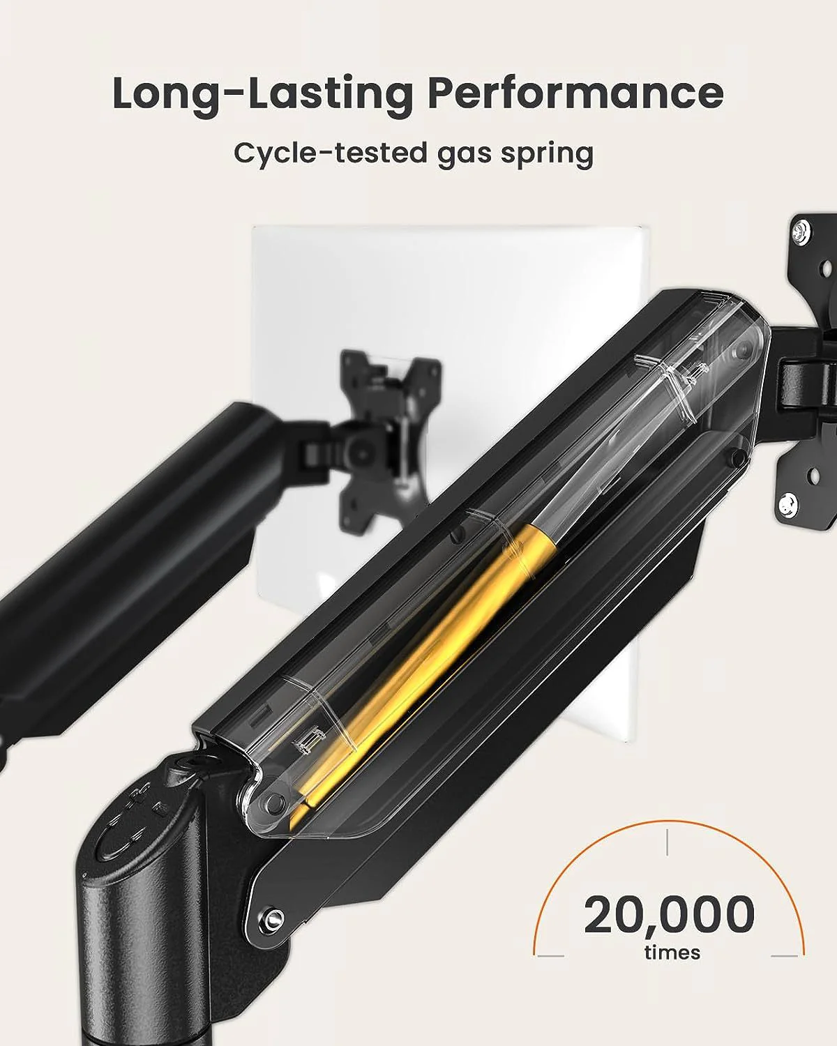 Dual Monitor 360° rotate Stand for Desk, Adjustable Gas Spring Double Monitor Mount Holds Max Load 22 lbs and 13-32 Inch Screens, Monitor Arms for 2 Monitors with C-clamp& Grommet - Image 7