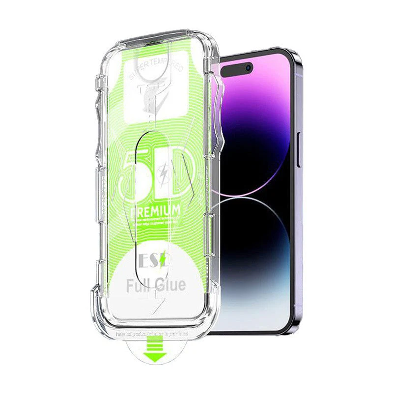 [Easy Automatic Fit Self-Installation Kit] ESD Magic Glass Box Apple iPhone 13/Mini/Pro/Max 9H Hardness Full Covered 9D Tempered Glass Screen Protector - Image 3