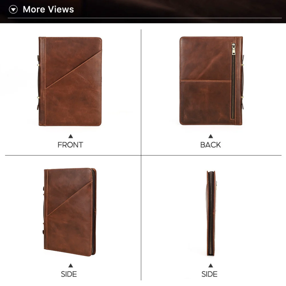 For Apple MacBook 15.4" - Genuine Leather Laptop Carrying Protective Case - Image 10