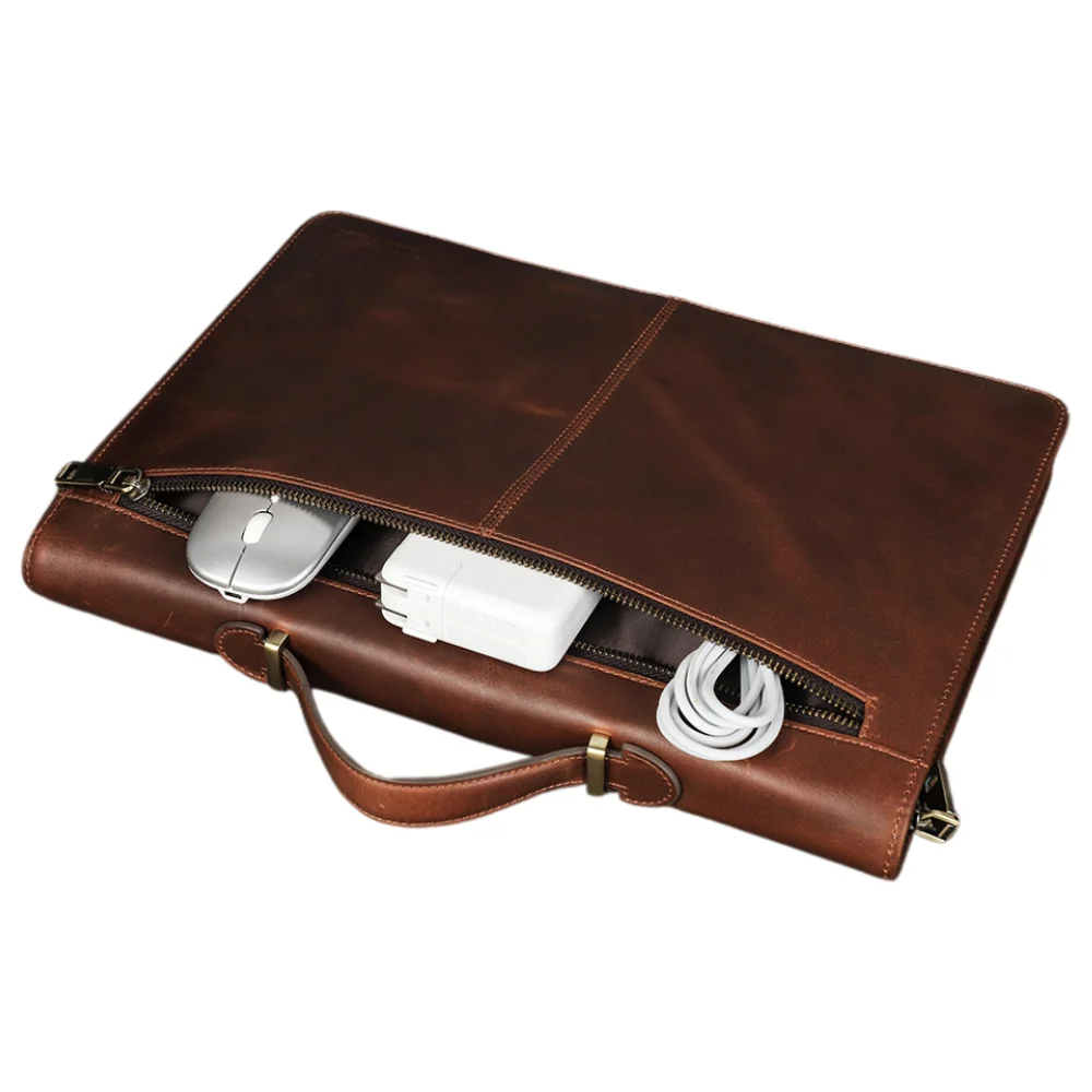 For Apple MacBook 15.4" - Genuine Leather Laptop Carrying Protective Case - Image 6