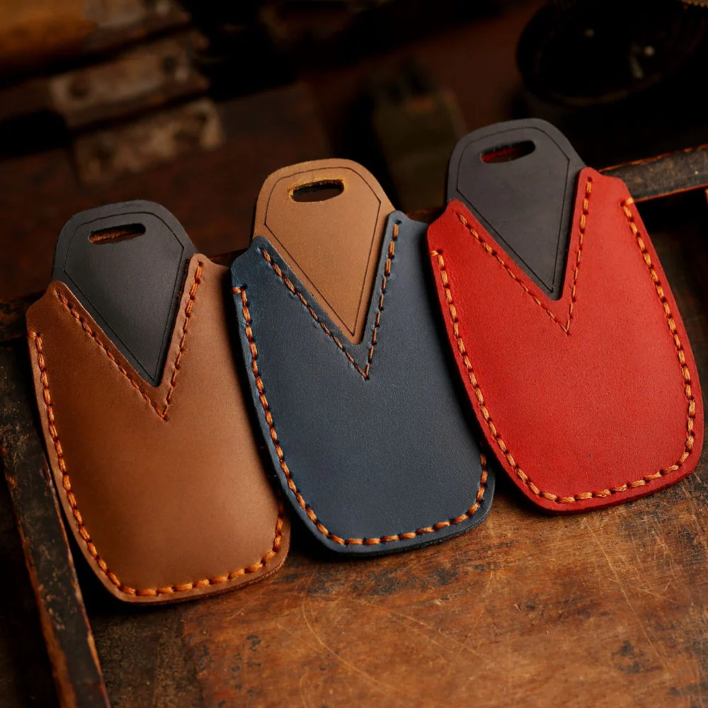 Ford Handcrafted Genuine Leather Car Key Fob Protective Case Cover For Edge, Mondeo, Ka, Fiesta, Focus, Galaxy, Mustang, Kuga - Image 7