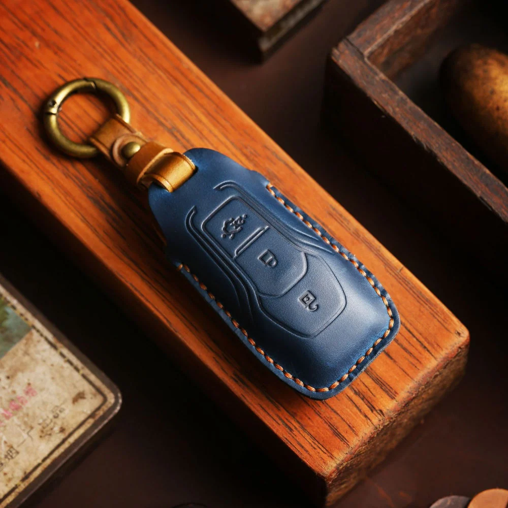 Ford Handcrafted Genuine Leather Car Key Fob Protective Case Cover For Edge, Mondeo, Ka, Fiesta, Focus, Galaxy, Mustang, Kuga - Image 8