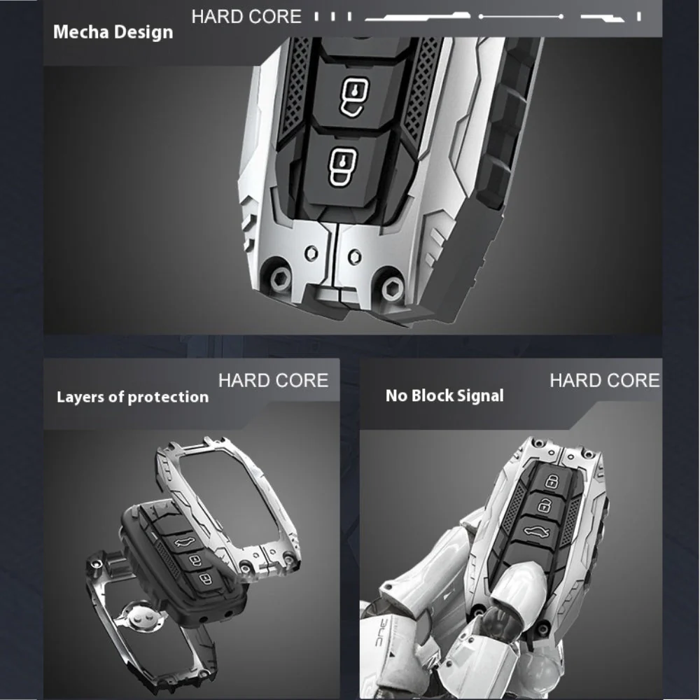 Ford Heavy-Duty Mecha Car Key Fob Case Cover For Mondeo, Focus, Mustang, Fusion, Raptor F-150, F-250, F-350, F-450, F-550, Edge, Explorer, Maverick - Image 13