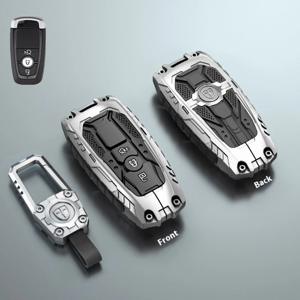 Ford Heavy-Duty Mecha Car Key Fob Case Cover For Mondeo, Focus, Mustang, Fusion, Raptor F-150, F-250, F-350, F-450, F-550, Edge, Explorer, Maverick - Image 2