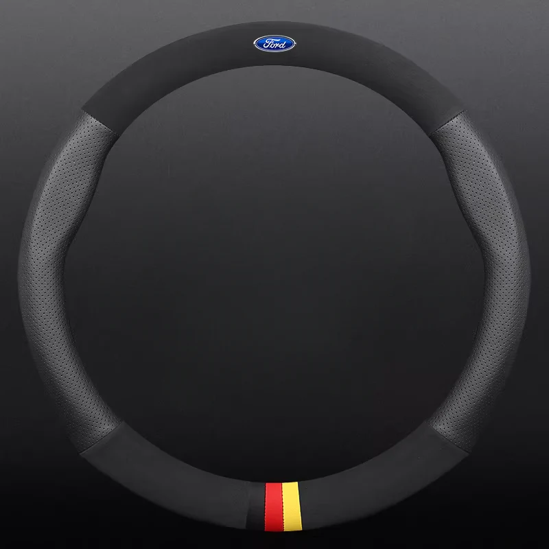 Ford Leather & Carbon Fiber Car Steering Wheel Covers for Mondeo, Focus, Edge, Escort, Kuga, Escape, Taurus - Image 5