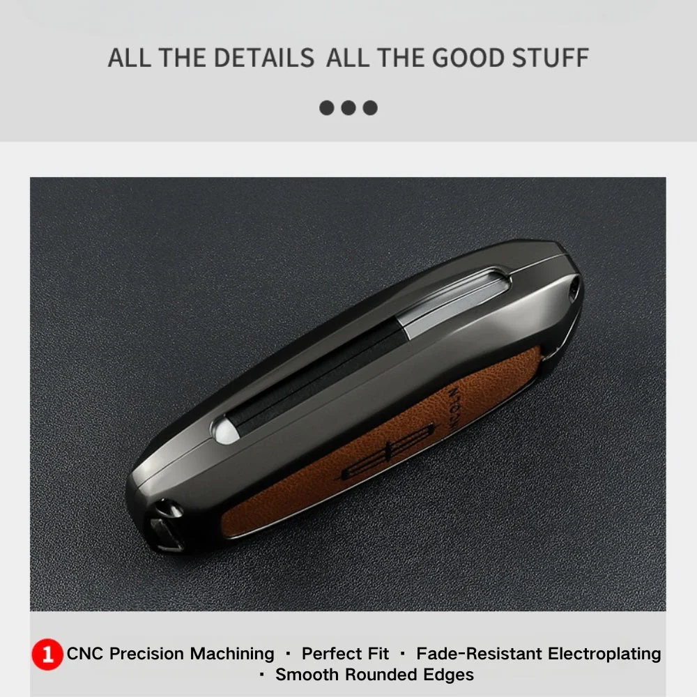 Ford Mustang Zinc Alloy Leather Car Key Fob Case Cover - Image 8