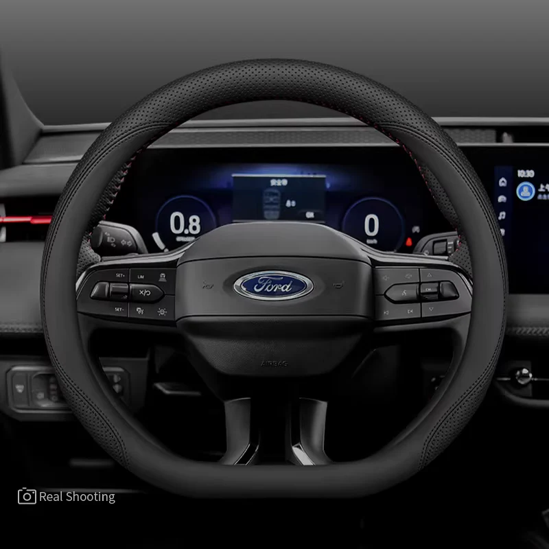 Ford Premium Nappa Leather Breathable Ultra-Thin Non-Slip Steering Wheel Cover For Mondeo, Explorer, Edge, Escape - Image 6