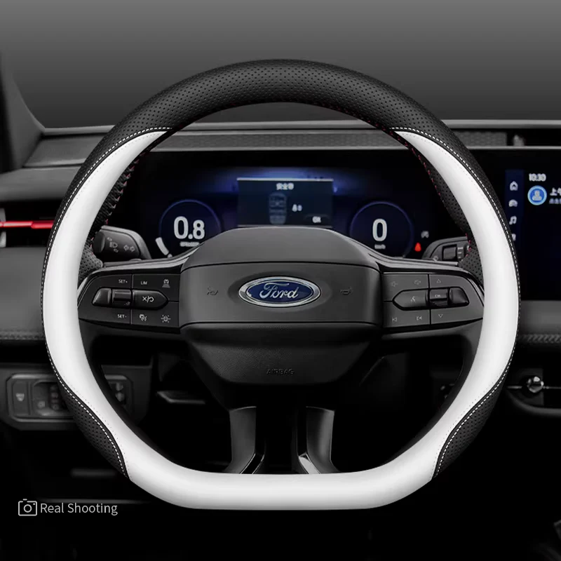 Ford Premium Nappa Leather Breathable Ultra-Thin Non-Slip Steering Wheel Cover For Mondeo, Explorer, Edge, Escape - Image 8