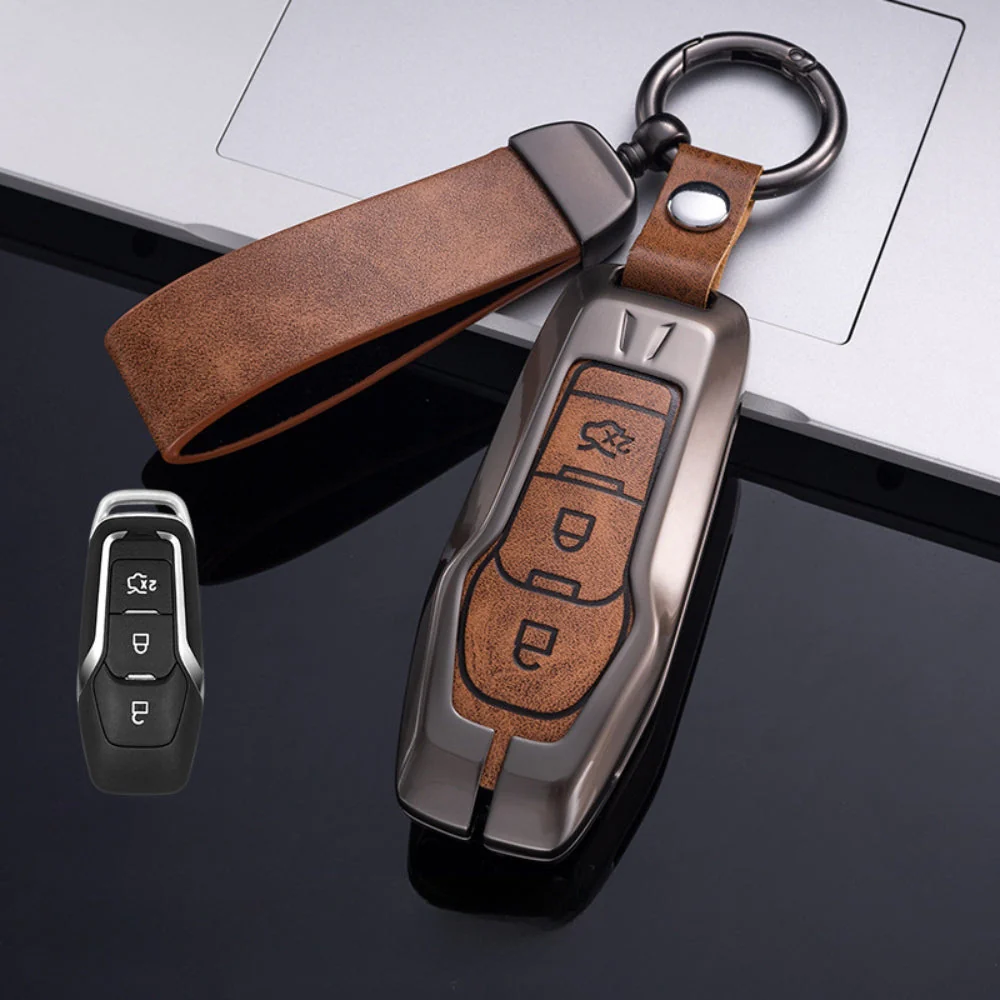 Ford Zinc Alloy Leather Folding Car Key Fob Case Cover For Ranger, Mustang, Everest, Escape, Puma, Transit, Focus, Fiesta, Ranger Raptor, Mondeo - Image 10