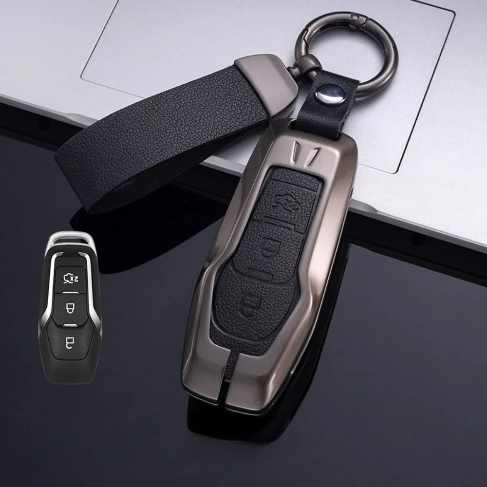 Ford Zinc Alloy Leather Folding Car Key Fob Case Cover For Ranger, Mustang, Everest, Escape, Puma, Transit, Focus, Fiesta, Ranger Raptor, Mondeo - Image 11