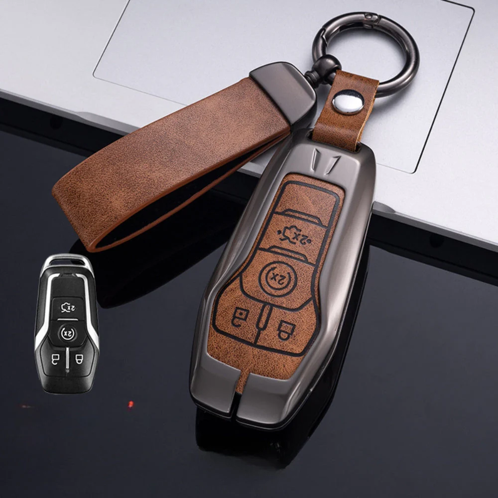 Ford Zinc Alloy Leather Folding Car Key Fob Case Cover For Ranger, Mustang, Everest, Escape, Puma, Transit, Focus, Fiesta, Ranger Raptor, Mondeo - Image 13
