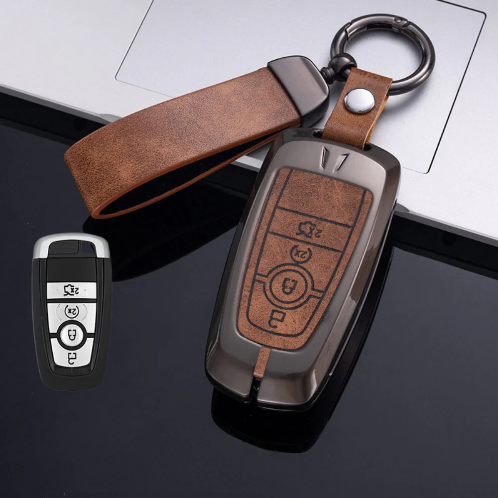 Ford Zinc Alloy Leather Folding Car Key Fob Case Cover For Ranger, Mustang, Everest, Escape, Puma, Transit, Focus, Fiesta, Ranger Raptor, Mondeo - Image 18