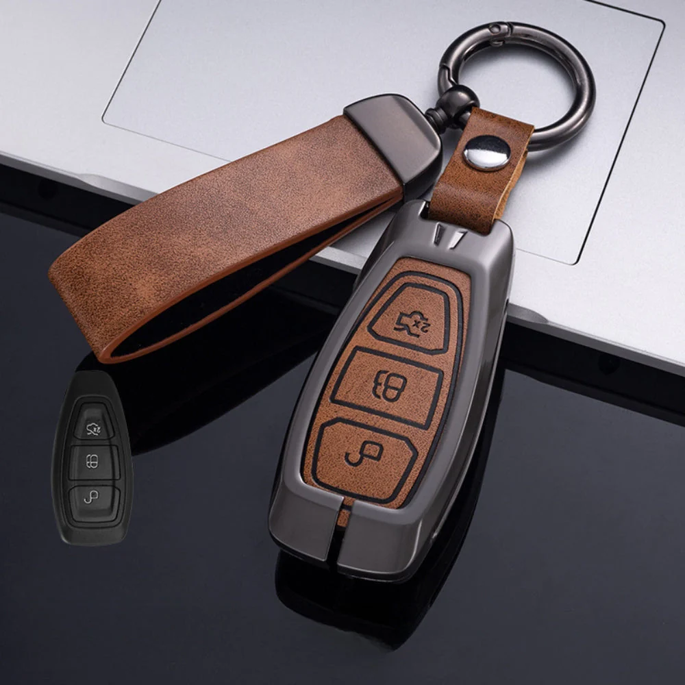 Ford Zinc Alloy Leather Folding Car Key Fob Case Cover For Ranger, Mustang, Everest, Escape, Puma, Transit, Focus, Fiesta, Ranger Raptor, Mondeo - Image 21