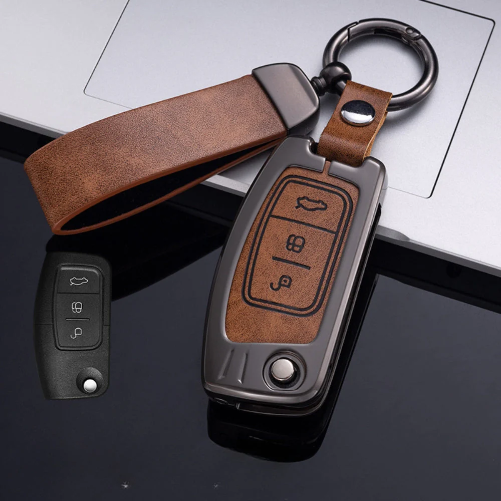 Ford Zinc Alloy Leather Folding Car Key Fob Case Cover For Ranger, Mustang, Everest, Escape, Puma, Transit, Focus, Fiesta, Ranger Raptor, Mondeo - Image 24