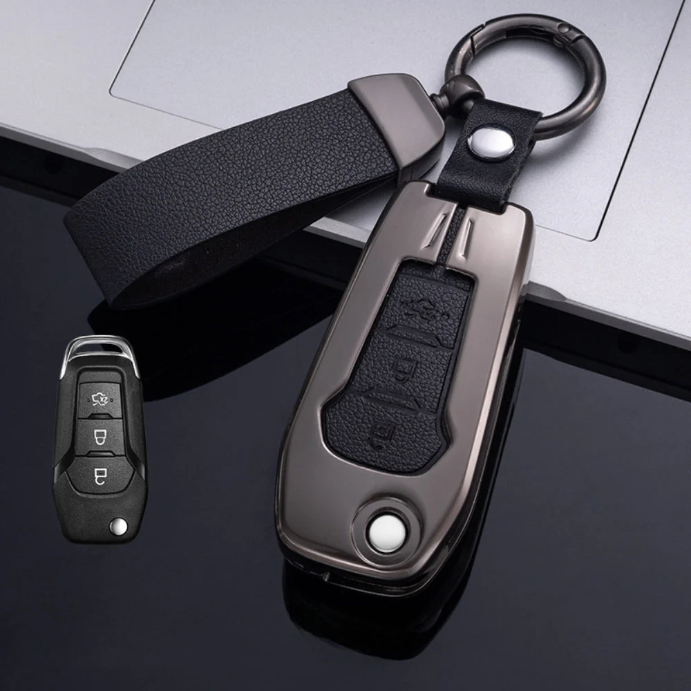 Ford Zinc Alloy Leather Folding Car Key Fob Case Cover For Ranger, Mustang, Everest, Escape, Puma, Transit, Focus, Fiesta, Ranger Raptor, Mondeo - Image 30