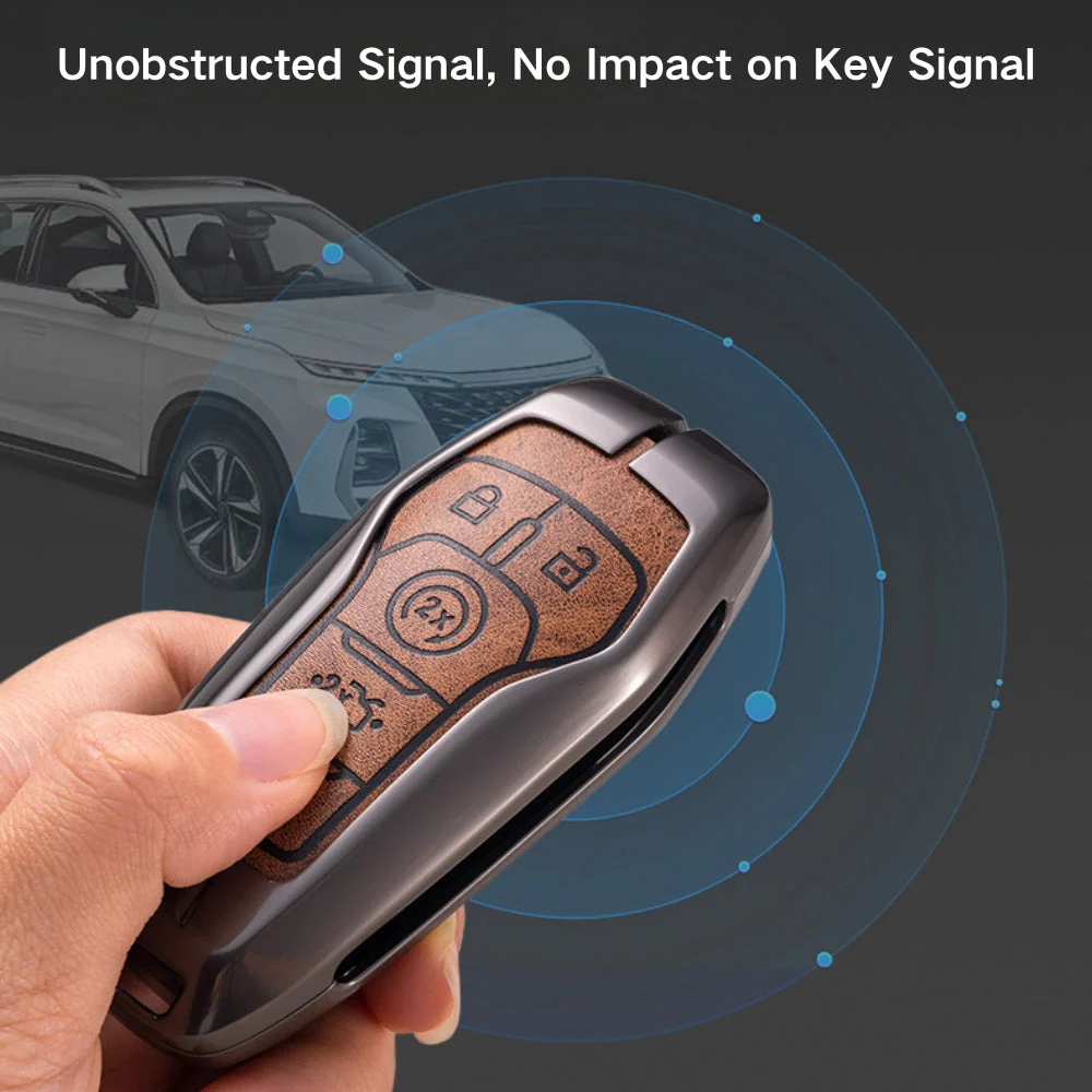 Ford Zinc Alloy Leather Folding Car Key Fob Case Cover For Ranger, Mustang, Everest, Escape, Puma, Transit, Focus, Fiesta, Ranger Raptor, Mondeo - Image 6