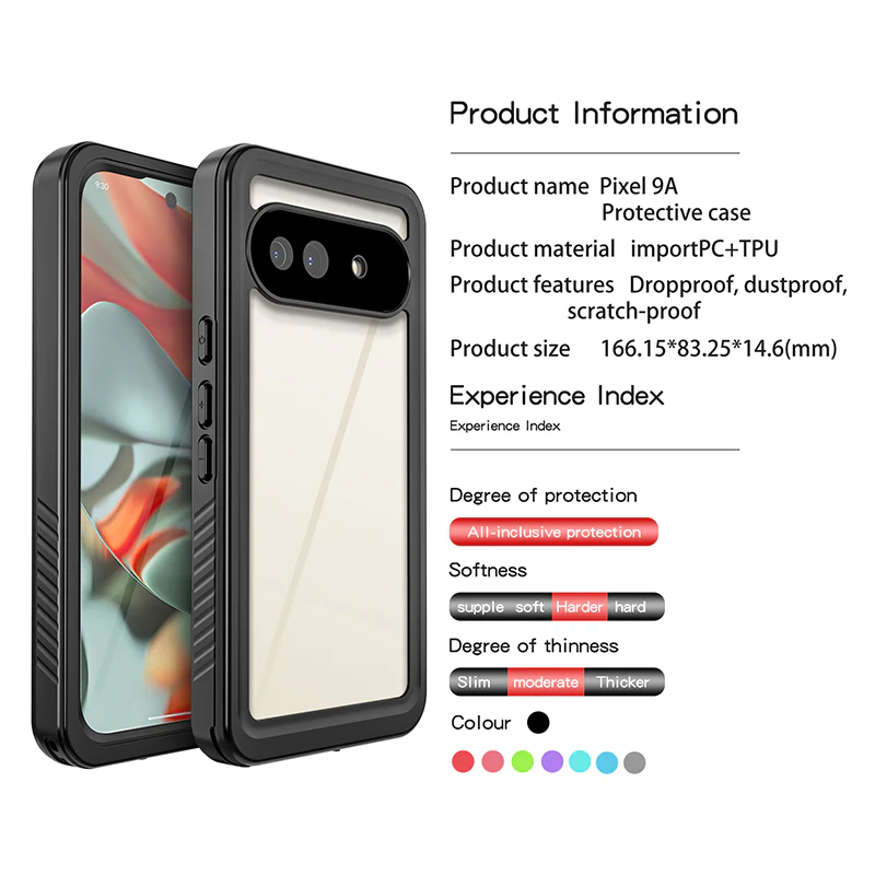 [FS Series] Google Pixel 9a - Redpepper Full Covered Waterproof Heavy Duty Tough Armor Case - Image 8