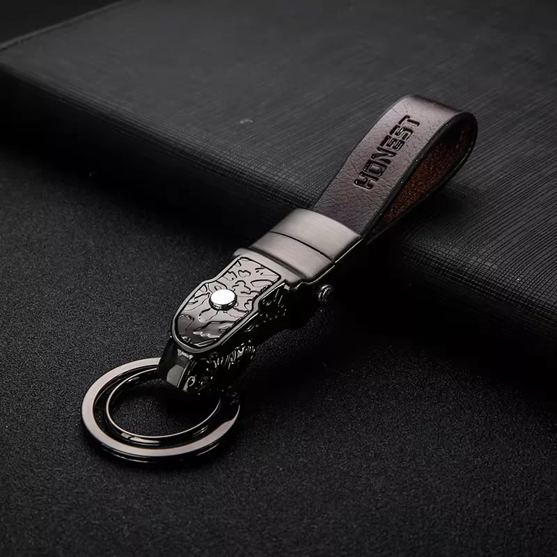 Genuine Leather Car Keychain – Premium Key Ring Chain for Men - Image 2