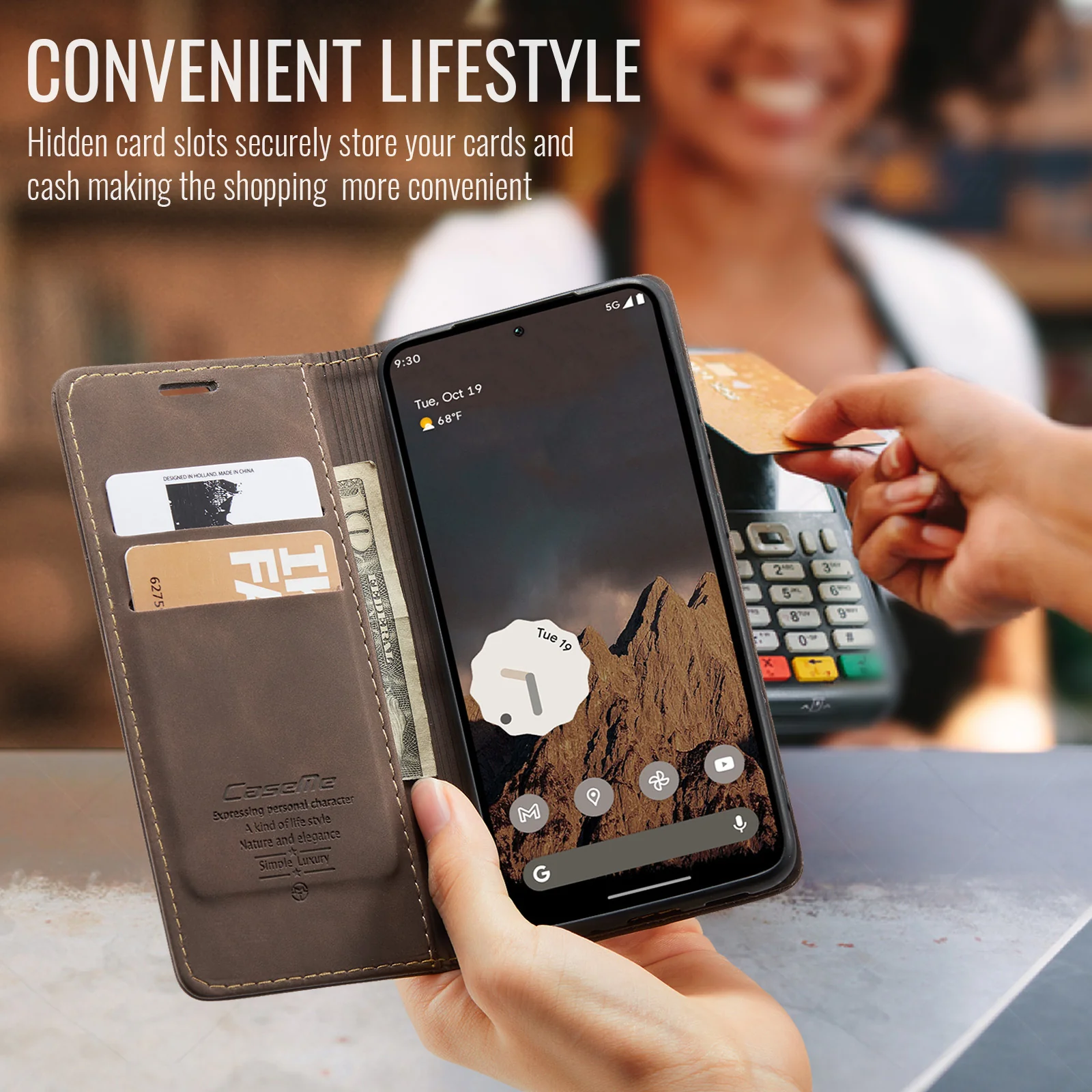 Google Pixel 10a Retro PU Leather Full Protection Flip Cover Case - Image 8