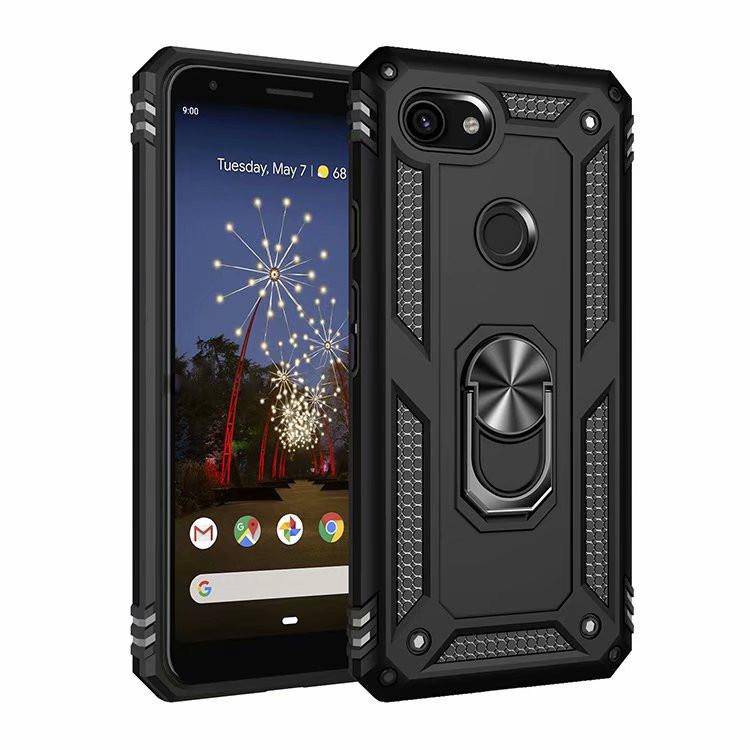 Google Pixel 5A 5G (G1F8F) Armor Shield Heavy Duty Magnet Ring Holder Drop Proof Case - Image 3