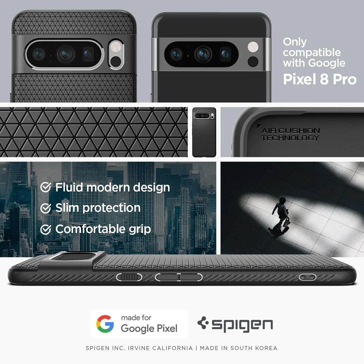 Google Pixel 8 & Pro - Spigen Soft TPU Liquid Silicone Air Armor Essentials Series Case - Image 3