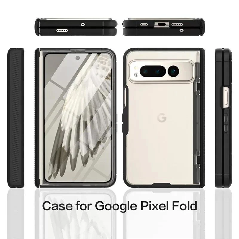 Google Pixel Fold - Frosted Translucent Hinge Flip Essentials Series Case - Image 3