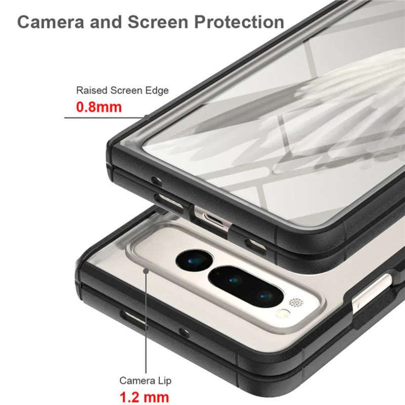 Google Pixel Fold - Frosted Translucent Hinge Flip Essentials Series Case - Image 5