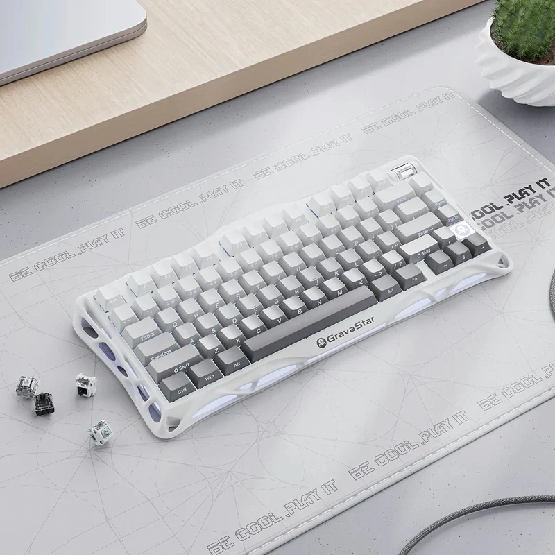 GravaStar K1 75% Wireless Mechanical Gaming Keyboard with RGB Backlit, Aluminum Alloy Exoskeleton Design, Gasket Custom Keyboard Hot-Swap Socket - Image 11