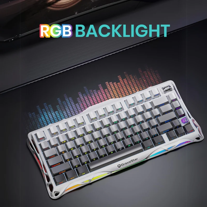 GravaStar K1 75% Wireless Mechanical Gaming Keyboard with RGB Backlit, Aluminum Alloy Exoskeleton Design, Gasket Custom Keyboard Hot-Swap Socket - Image 7