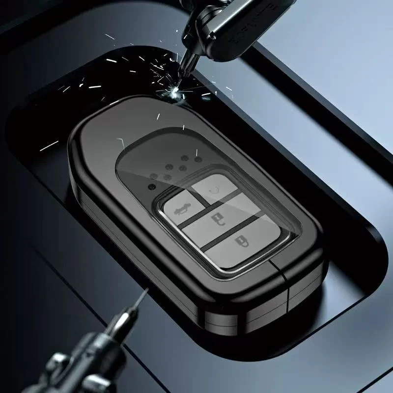 Honda Alloy + Dual TPU Film Protection Car Key Fob Case Cover For Civic, CR-V, Accord, HR-V, Fit, Insight, Odyssey - Image 4