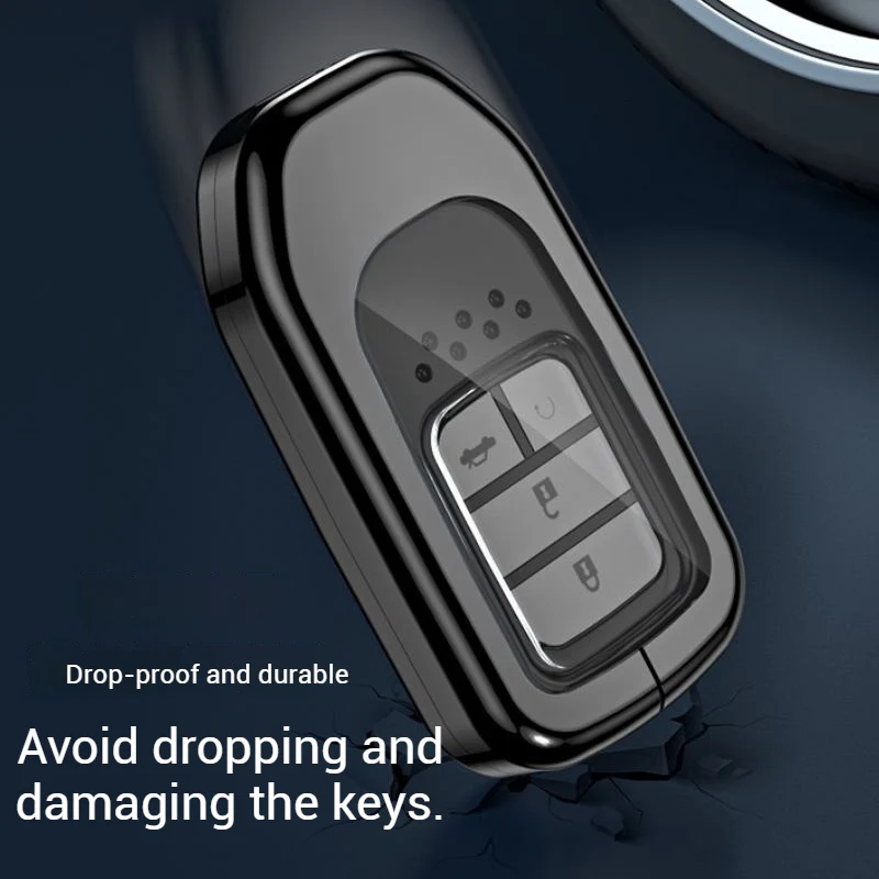 Honda Alloy + Dual TPU Film Protection Car Key Fob Case Cover For Civic, CR-V, Accord, HR-V, Fit, Insight, Odyssey - Image 5