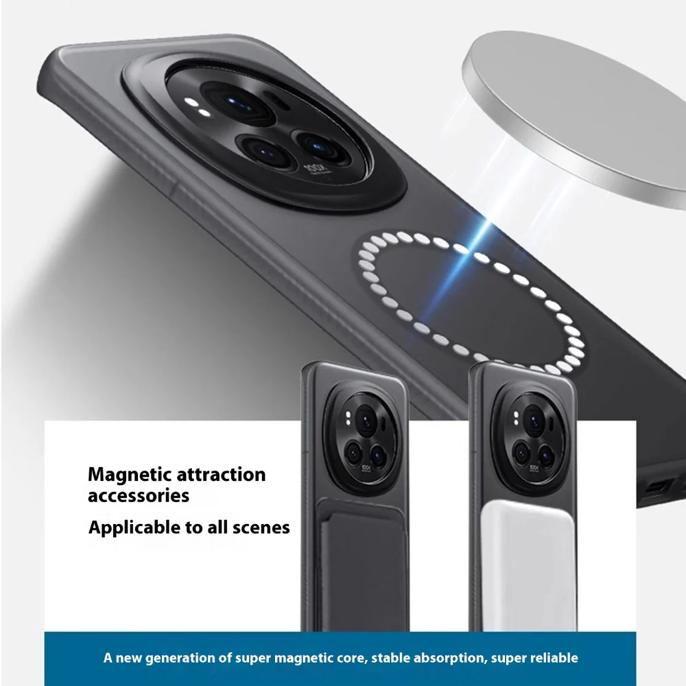 Honor Magic7/Pro - Frosted Magnetic Minimalist Full Coverage Shockproof Case - Image 4