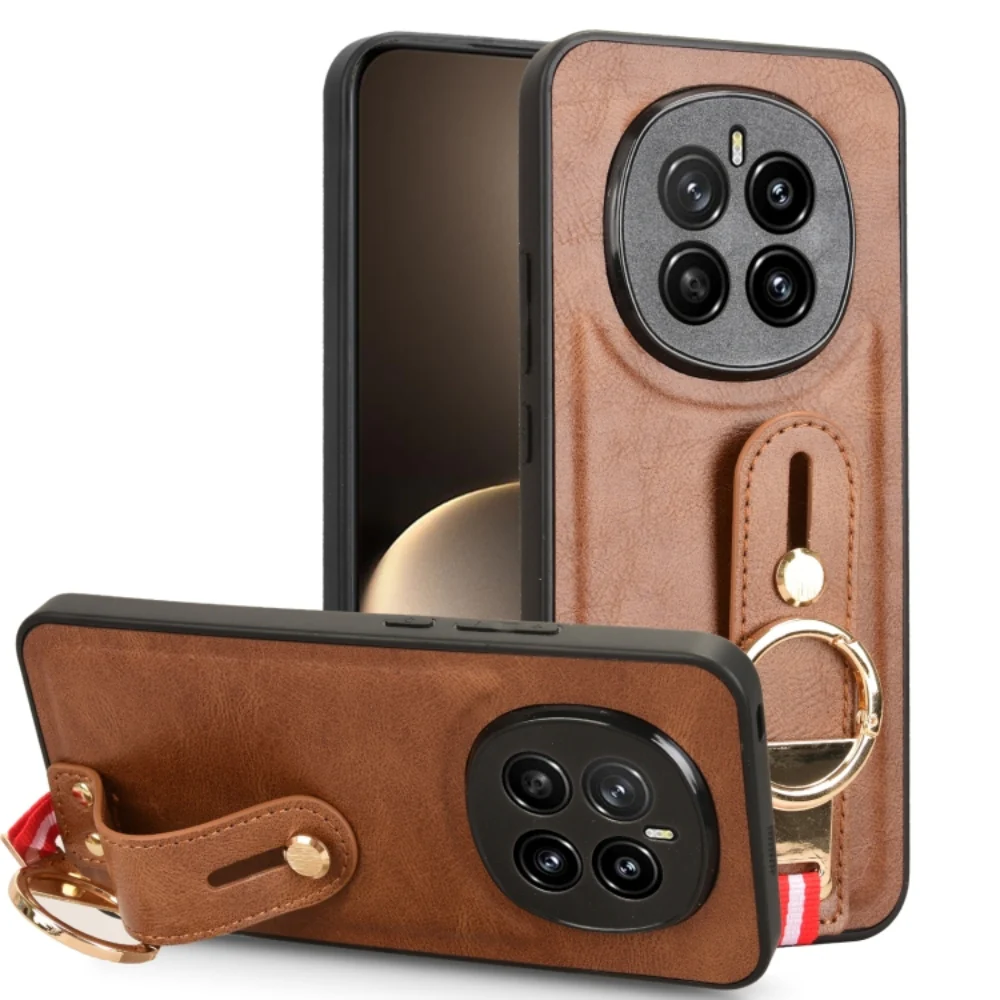Honor Magic7/Pro - Wristband Leather Back Phone Case - Image 3