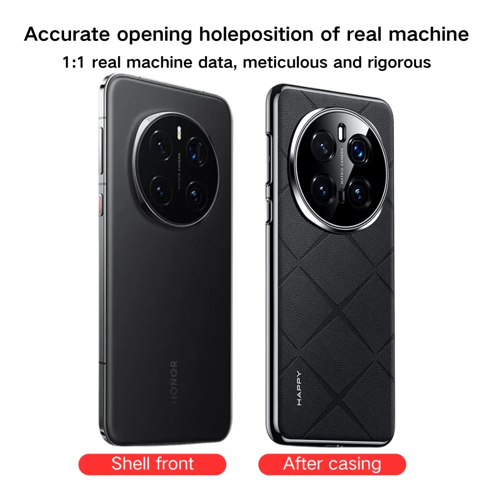 Honor Magic7/Pro - Plain Leather PC Phone Case - Image 10