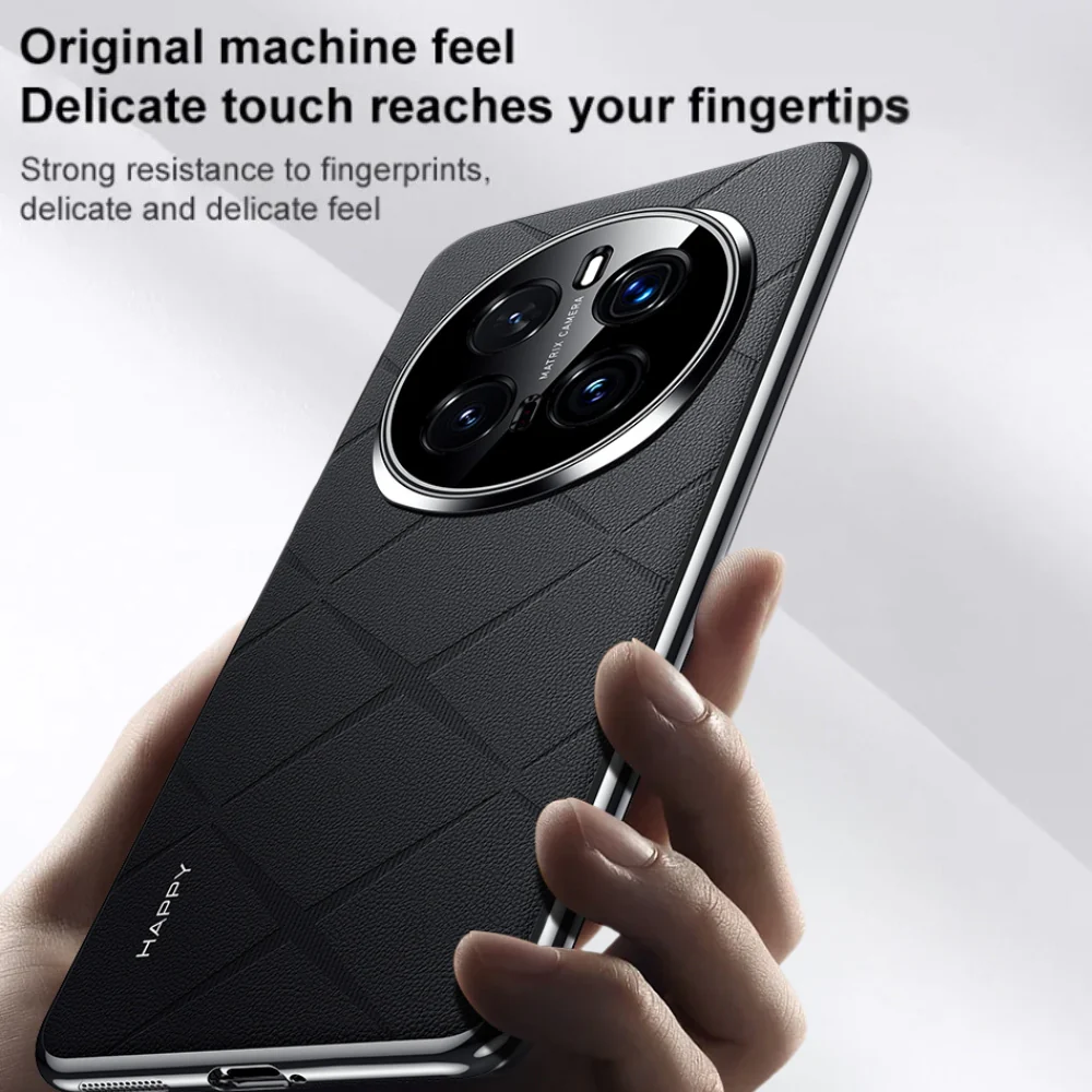 Honor Magic7/Pro - Plain Leather PC Phone Case - Image 11