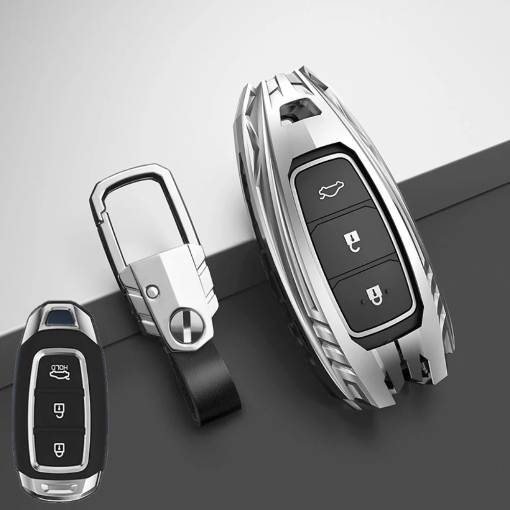 Hyundai Zinc Alloy Car Key Fob Protective Case Cover For Tucson, Sonata Fe, Creta, Ix25, Ix35, Ix45, Verna, Solaris, Mistra, Elantra, Accent - Image 2