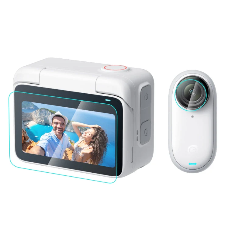 Insta360 GO 3 / GO 3S PULUZ 2 in 1 Screen and Lens Tempered Glass Film - Image 2