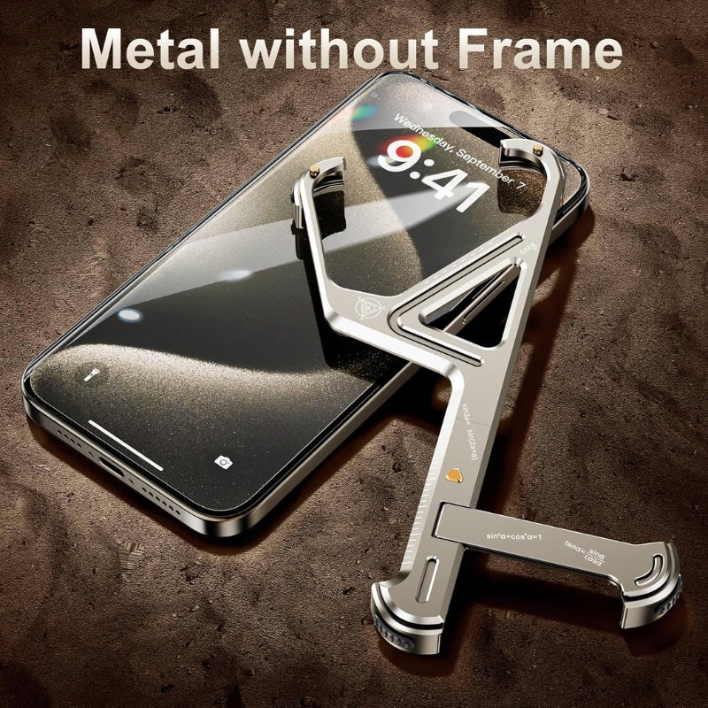 [Invisible Stand] Apple iPhone 16 Pro / Pro Max Slim Shockproof Bumper Sleek Minimalist Frameless Aluminum Shells Mechanics Series Case - Image 3