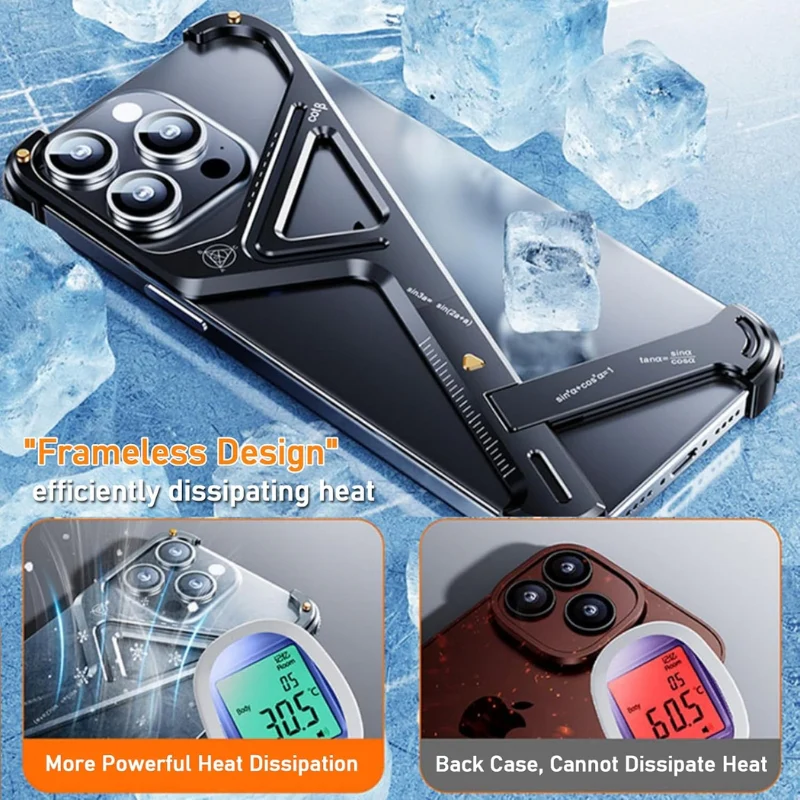 [Invisible Stand] Apple iPhone 16 Pro / Pro Max Slim Shockproof Bumper Sleek Minimalist Frameless Aluminum Shells Mechanics Series Case - Image 4