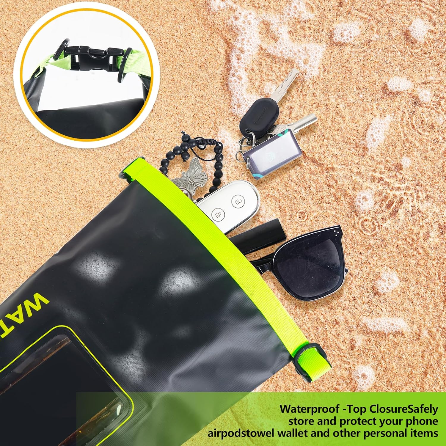 IP68 Waterproof Dry Bag 2L - Roll Top Waterproof Pool Bag,dry bags for kayaking waterproof-w/Phone Pouch,Large Waterproof Phone Pouch,Boating & Kayak Accessories camping - Image 11