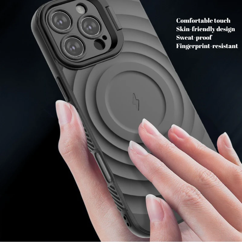iPhone 15/Plus/Pro/Pro Max MagSafe TPU Case with Camera Stand, Shockproof & Anti-Fingerprint Design - Image 4