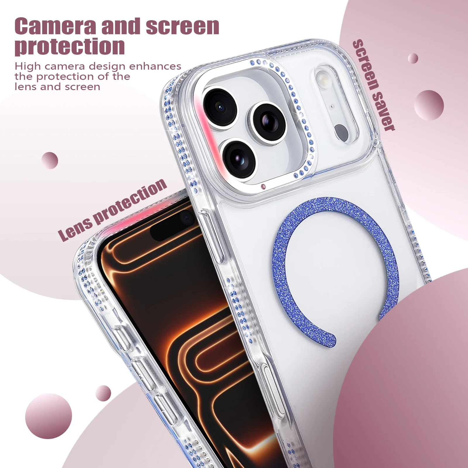 iPhone 17 Air Transparent Slim Shockproof Case with MagSafe Magnetic Ring & Raised Camera Protection - Image 3