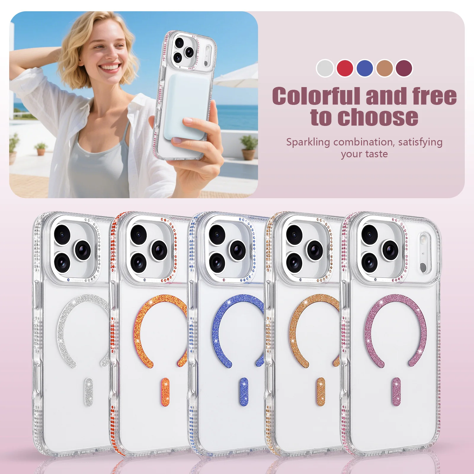 iPhone 17 Air Transparent Slim Shockproof Case with MagSafe Magnetic Ring & Raised Camera Protection - Image 4