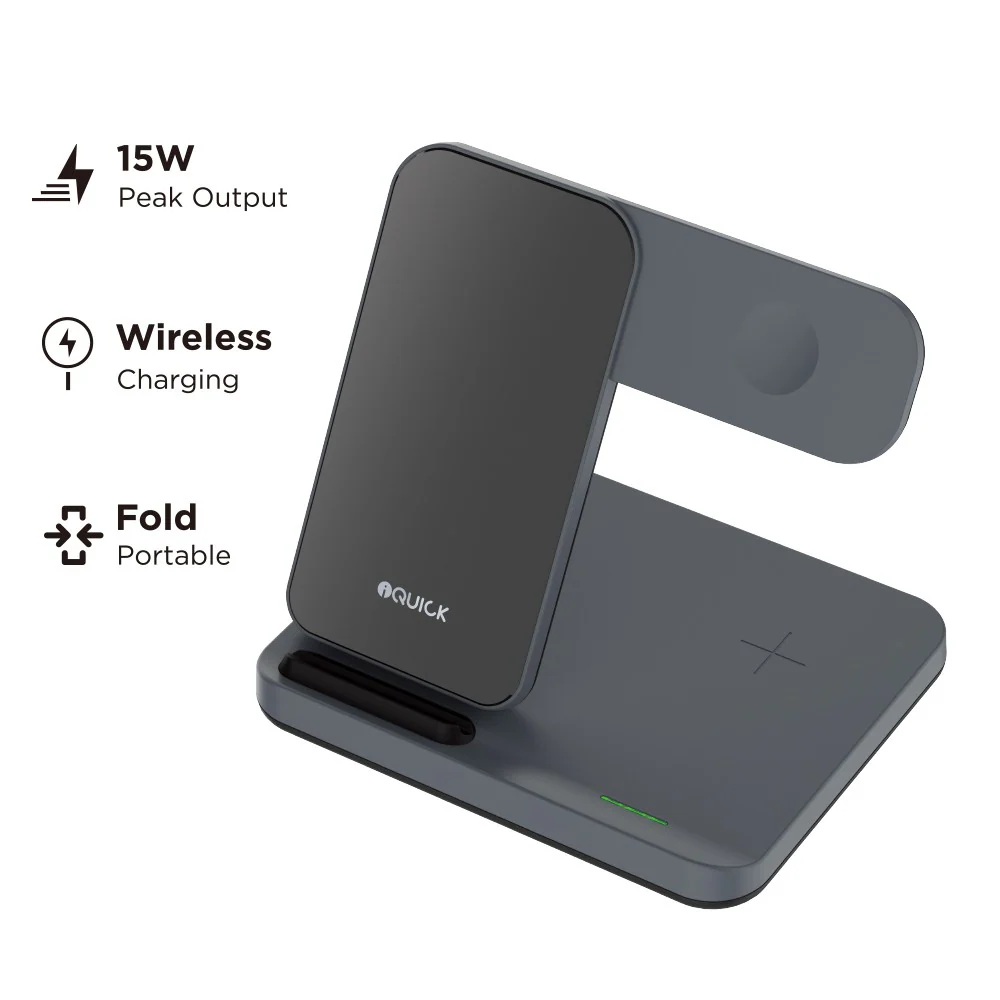 iQuick T5 3 in 1 Multi Functions Wireless Charger Stand - Image 2