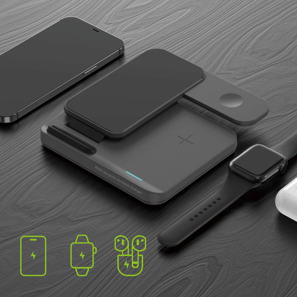 iQuick T5 3 in 1 Multi Functions Wireless Charger Stand - Image 3