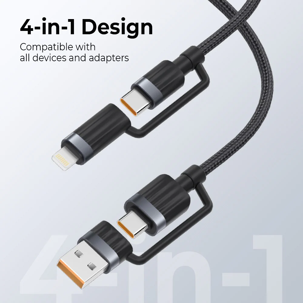 iQuick TransWire I Series 4 in 1 Charging Date Cable 1.2m - Image 5