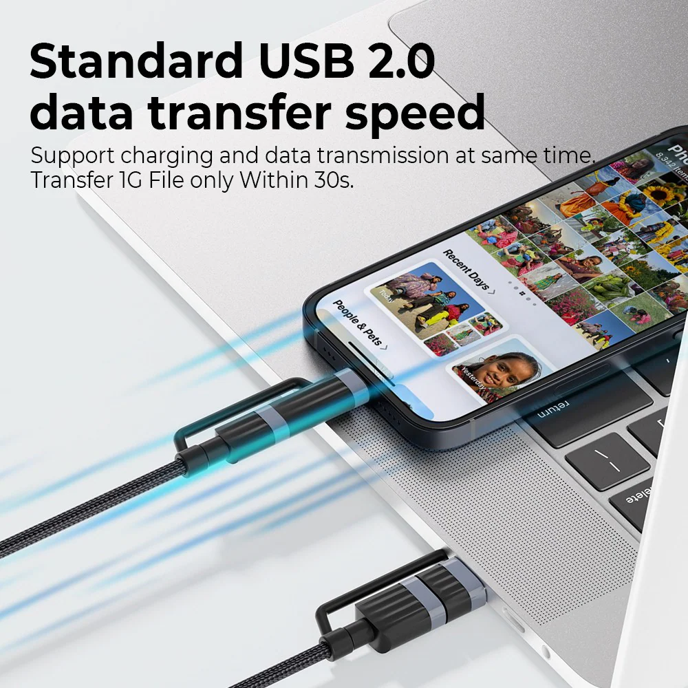 iQuick TransWire I Series 4 in 1 Charging Date Cable 1.2m - Image 6