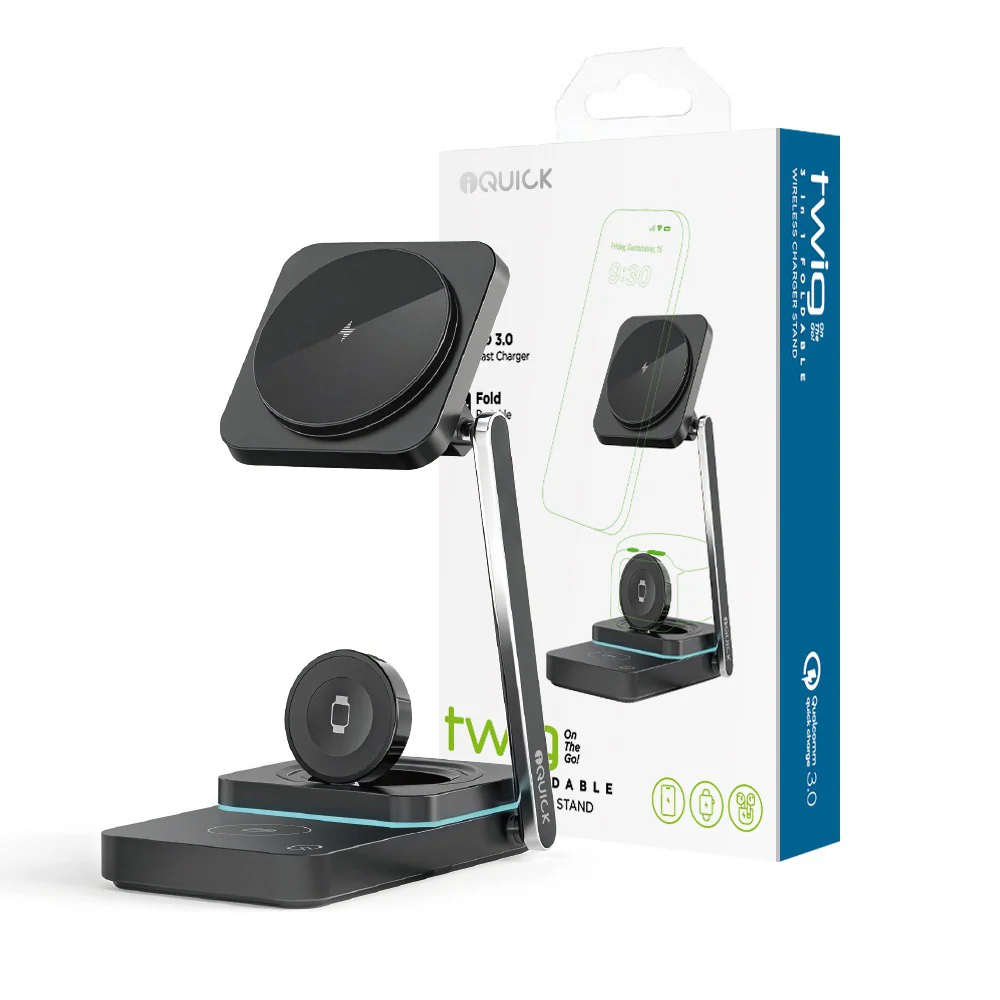 iQuick Twig T6 3 in 1 Foldable Wireless Charger Stand - Image 13