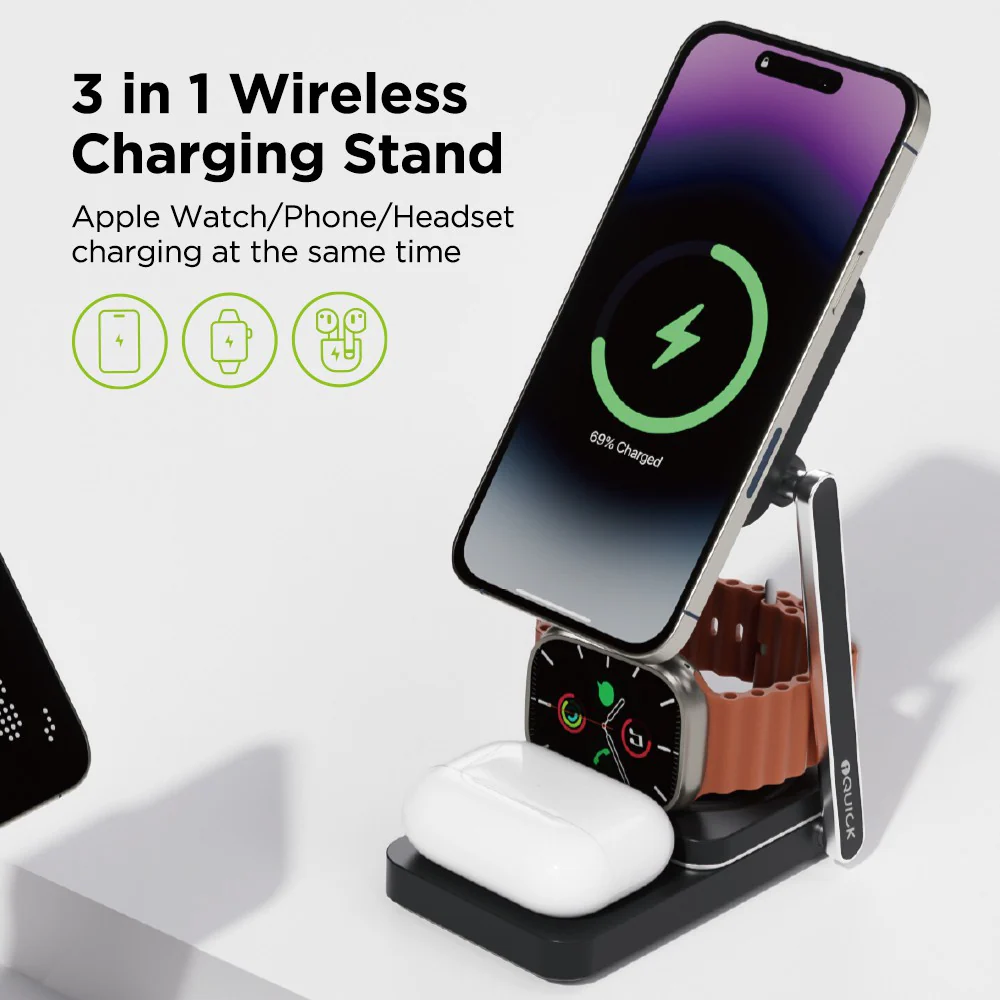 iQuick Twig T6 3 in 1 Foldable Wireless Charger Stand - Image 7