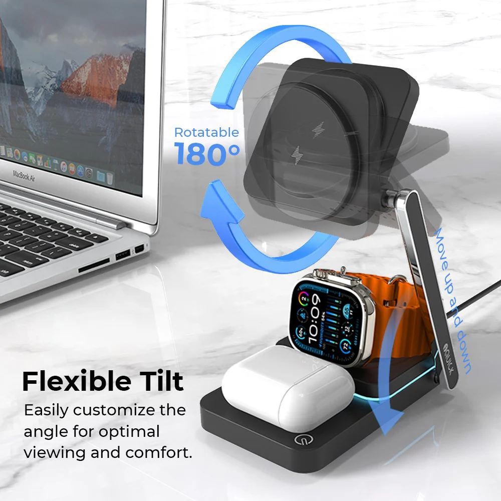 iQuick Twig T6 3 in 1 Foldable Wireless Charger Stand - Image 9